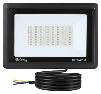 LED-Flutlicht 100 W, 10.000 lm, warmweiß, IP66, Außenstrahler