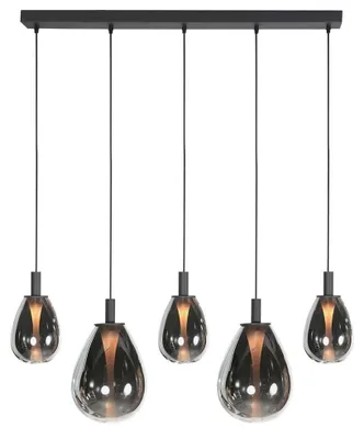 Immagine prodotto di Lampada a sospensione - nero - Glimsy - vetro metallo - grande lampada da tavolo da pranzo - LED - 4197ZW - Mexlite