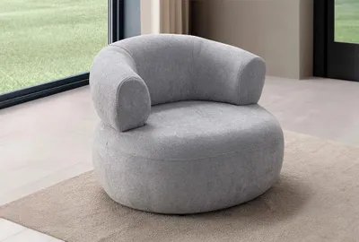 Produktbild von Hanah Home, Roma - Grey, Ohrensessel, Grau, 100 % Polyester, 100 x 90 x 85 cm