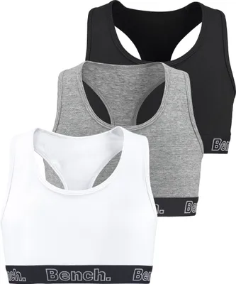 Produktbild von Bench Bustier 3 er-Pack schwarz / weiß / grau-meliert Größe 158/164