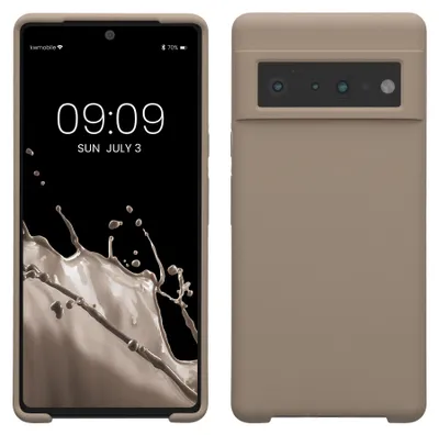 Produktbild von kwmobile Handyhülle für Google Pixel 6 Pro Hülle - Case Silikon - Kabelloses Laden - Schutzhülle Cover in Taupe