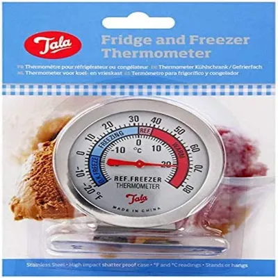 Kühlschrank- und Gefrierthermometer, -25 bis +25 °C, Edelstahl