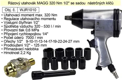 Produktbild von Schlagschrauber MAGG 320 Nm 1/2" mit Steckschlüsselsatz WJR1010
