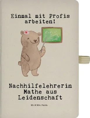 Produktbild von Mr. & Mrs. Panda Adressbuch Nachhilfelehrerin Mathe Leidenschaft - Transparent - Geschenk, Lustig, notizbuch, Nachhilfe, Spruch, Witzig, Notizheft, Kladde, Reisetagebuch