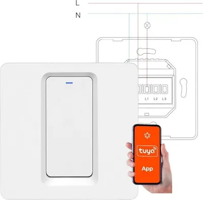 Image de 1 circuit Zigbee Tuya Sonoff L+N Moes Interrupteur d'éclairage