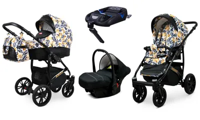 Obrázok produktu pre BabyLux® Miracle | 4v1 Set | Gold Leaf | detský kočík | set pre kočík