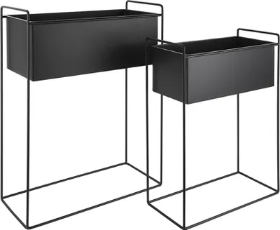 Produktbild von Present Time - Blumentopfset Essence - Schwarz - 51x24x65cm & 43x19,5x55cm