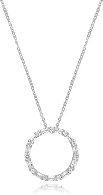 Image de Pendentif et chaîne Femme Plaqué Rhodium Argent fin 925 avec Oxyde de Zirconium - 46cm; TRS32949