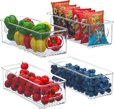 Produktbild von Famanu Kühlschrank-Organizer 4-teilig - stapelbare Aufbewahrungsboxen, transparent, BPA-frei