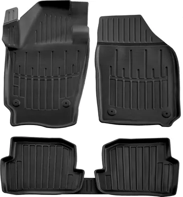 Produktbild von SCOUTT | 3D TPE Gummifußmatten Gummimatten Passend Für Skoda Fabia 3 ab 2014 5tlg, Schwarz, Anti-Rutsch, Geruchsneutral, Abwaschbar, Allwetter, Hohes Rand, mit Befestigungen