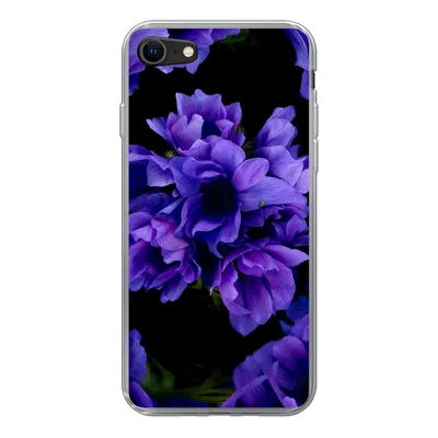 Produktbild von MuchoWow® Handyhülle Schutzhülle Hülle für iPhone SE 2022 Muster - Blumen - Lila Silikon Softcase Handy Hülle - Schutzhülle