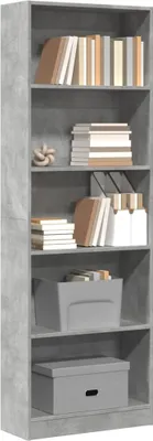 Obrázok produktu pre Maison Exclusive - Knižnica Betongrey 60x24x176 cm Drevený materiál