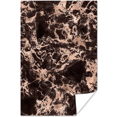 Produktbild von MuchoWow® Poster Marmor - Schwarz - Gold 20x30 cm - Papierdruck