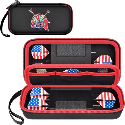 Productafbeelding van Dartbeschermhoes - Dartkoffer - Darts Opbergen - Ruimte voor 6 darts - 22.8 x 13.3 x 7.5 cm - Zwart