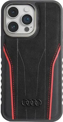 Immagine prodotto di Audi Genuine Leather Magsafe Iphone 15 Pro 6.1 Black-Red/Black-Red Custodia rigida Au-Tpupcmip15P-R8/D3-Rd