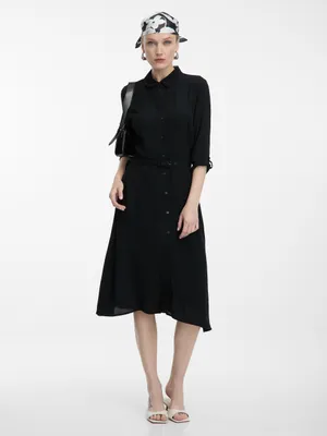 Produktbild von Orsay Schwarzes knielanges Hemdkleid für Damen 44