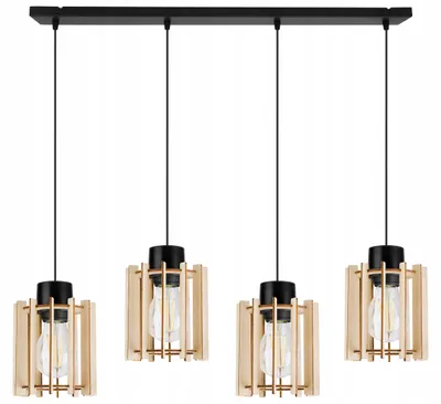Obrázok produktu pre Závesná lampa, stropný svietnik, drevo, LED tienidlo