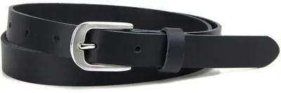 Produktbild von Damen Ledergürtel  GERMANY, 2 cm schmaler Basic Echtleder Gürtel, Schwarz, Größe 105