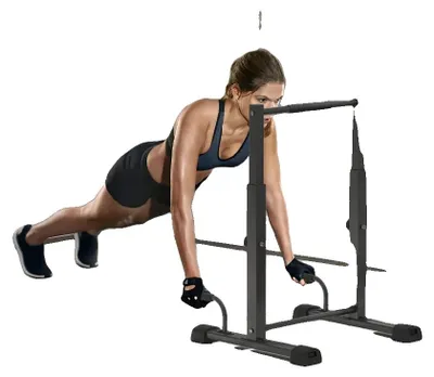 Immagine prodotto di Supporto per flessioni da fitness, altezza regolabile, capacità di carico di 540 kg, colore nero