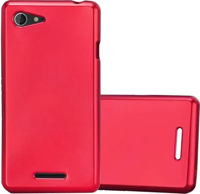 Produktbild von Cadorabo Schutzhülle für Sony Xperia E3 Hülle in Rot Handyhülle TPU Silikon Etui Cover Case