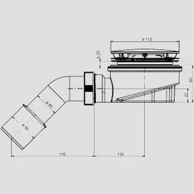 Produktbild von SANIT 34.057.81..0000 Duschablauf 823/90 W, Höhe 60mm