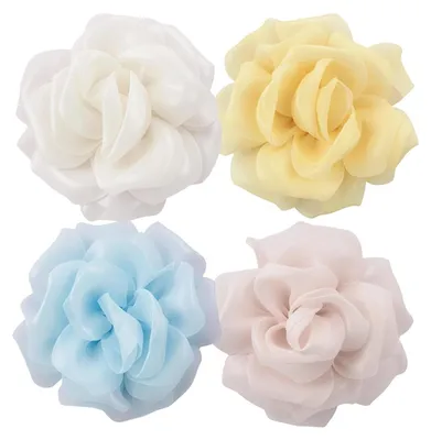 Image de 4 pièces d'accessoires pour cheveux en forme de fleurs multicolores pour femmes