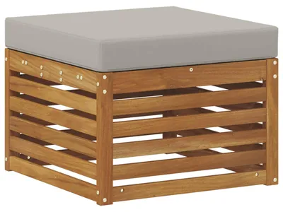 Image de Pouf d'Extérieur Bois d'Acacia Massif Naturel
