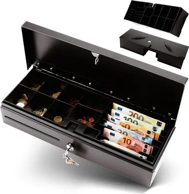 Produktbild von Olympia HS-170, Elektronische Geldschublade, Stahl, Schwarz, 12-24 V, CM 940, CM 941, CM 942, CM 955, CM 985, K100, K200, K200 plus, T110, T200, T210, T215, T400, TS10, 460 mm