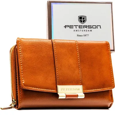 Obrázek produktu pro Peterson dámská peněženka z ekologické kůže hnědá RFID 14,5x10 cm