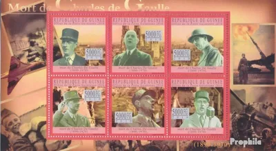 Produktbild von Briefmarken Guinea 2010 Mi 7752-7757 Kleinbogen (kompl. Ausgabe) postfrisch Charles de Gaulle