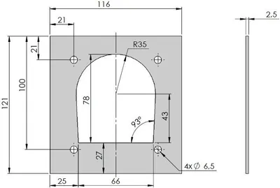 Produktbild von Gegenplatte Zurröse / Zurrmulde Winterhoff ZBF 70-1 für Pkw-Anhänger