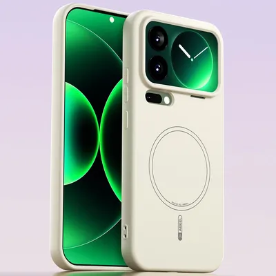 Obrázek produktu pro Magnetické pouzdro pro Xiaomi 17 Pro Max, kompatibilní s MagSafe, tekutý silikon, nárazuvzdorné a odolné proti poškrábání Béžová