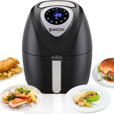 Produktbild von MalTec Heißluftfritteuse AirFryer2500W | mit digitalen LED-Touschscreen | mit 7 Programmen | ohne Öl | 4,3 L | 1400 Watt | Friteuse Heissluft | Timer