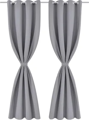 Obrázek produktu pro vidaXL Blackout závěsy s kovovými kroužky 135 x 245 cm Grey blackout