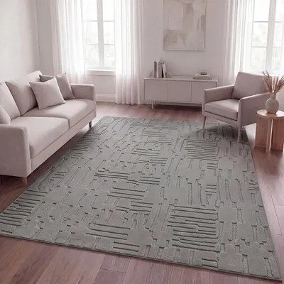 Produktbild von TT Home Wohnzimmer Teppich Schlafzimmer Hochflor Waschbar Skandinavisches Design Geometrisch Abstrakt Boho Stil Einfarbig 3D Größe 200x280 cm