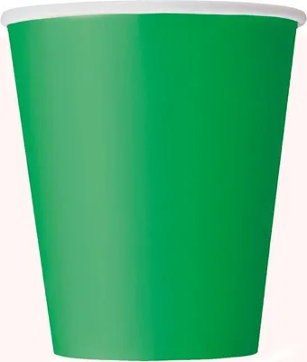 Produktbild von 14 dunkelgrüne Pappbecher, 266 ml, Höhe 22,86 cm, Durchmesser 8,26 cm