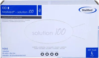 Produktbild von Einmal Handschuhe Nitril blau L, 100 St. Handschuhe