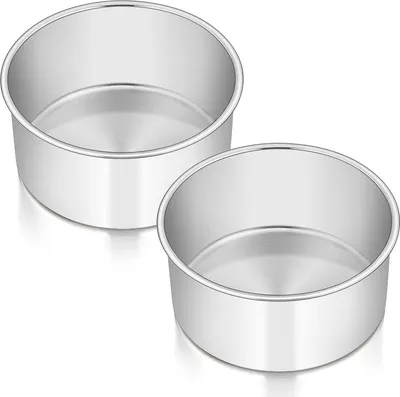 Image de Homikit Moule à pâtisserie en acier inoxydable 16cm Rond 2 pièces 7cm de profondeur