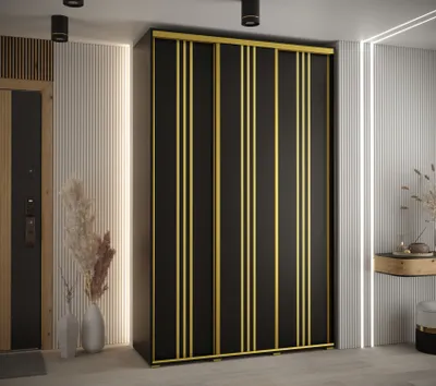 Obrázek produktu pro Šatní skříň ASIRI 6 - 150/45 cm, černá / zlatá