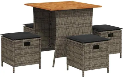 Zdjęcie produktu dla VidaXL 365421, Antracyt, Drewno akacjowe, Żywica, Stal, 390 mm, 390 mm