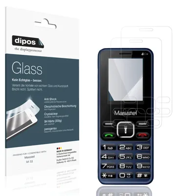 Produktbild von 2x Schutzfolie für Masstel Izi 11 - Anti-Shock 9H Folie dipos Glass Kunststoffglas