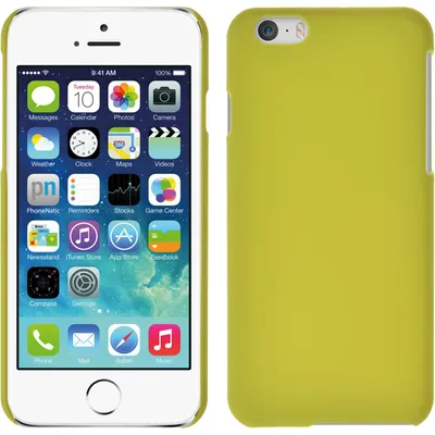 Produktbild von PhoneNatic Case kompatibel mit Apple iPhone 6s / 6 - Hülle gelb gummiert Hard-case + 2 Schutzfolien