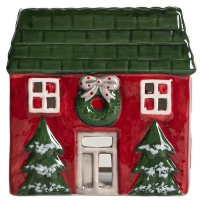 Zdjęcie produktu dla HOMLA Lampion TOWNY domek ceramiczny duży 15 cm