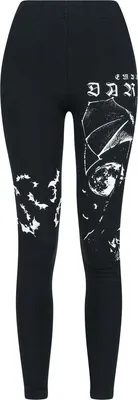 Produktbild von Gothicana by EMP Damen schwarze Leggings mit Fledermaus-Alloverprint L