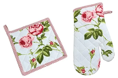 Immagine prodotto di Guanti da forno DORRIT set cotone design rose