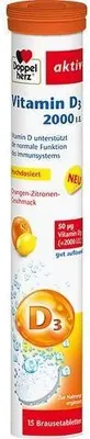 Immagine prodotto di Double Heart Vitamina D3 2000 U.I. Compresse Effervescenti 15 Capsule