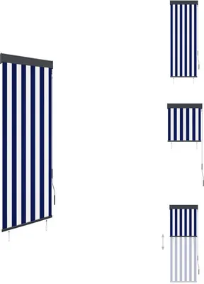 Immagine prodotto di vidaXL Tenda a rullo esterna 60 x 250 cm blu e bianca - Tende e tende a rullo