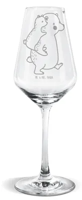 Produktbild von Mr. & Mrs. Panda Weinglas Papa Bär - Transparent - Geschenk, Muttertag, Weißwein Glas, wein, Weißweinkelch, Geburtstag, Vatertag, Kelch