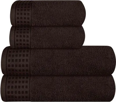 Produktbild von Unyqoos® Ultrazartes 4-teiliges Handtuch-Set – 2 Badetücher 70×140 cm & 2 Handtücher 50×90 cm, 100% Baumwolle, saugfähig, schnell trocknend