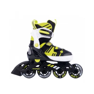 A single inline skate is shown against a white background.